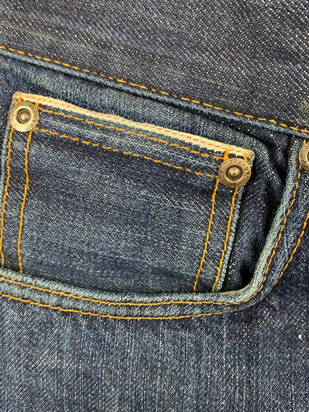 Nudie Jeans Men Pants 28 Dark Blue Selvedge Denim Thin Finn Organic Cotton 28x32 - Picture 5 of 14